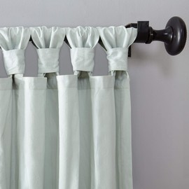 Archaeo Washed 100% Cotton Twist Tab Curtain, 52" x 63", Seafoam Green