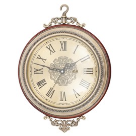 QUEMARQUE Double Sided Wall Clock, 12In/30.5Cm Vintage Round Hanging Wall Clock, 360° Rotation Retro Station Clocks Silent Movement for Patio, Garden, Living Room, Bedroom