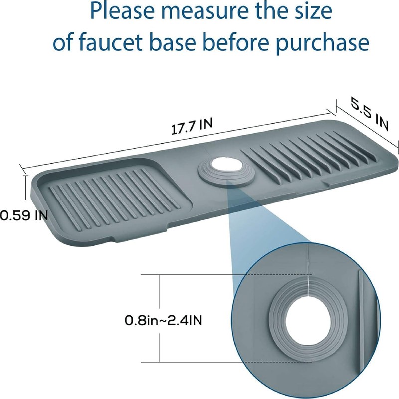 Silicone Sink Splash Guard for Kitchen & Bathroom, 17.7 inch