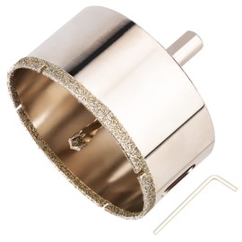 4-1/8"(105mm) Diamond Hole Saw, Glass Hole Saw with Guiding Drill Bit for Glass Ceramic Marble Porcelain Tile Granite Quartz Gemstone