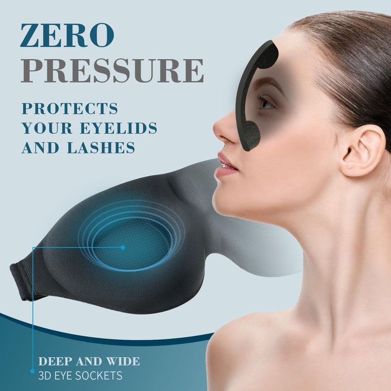 ZGGCD Sleep Mask for Side Sleeper, Light Blocking Sleeping Eye