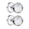 CLCTK 2 Pack Crystal Glass Dummy Door Knobs, Round Half-Dummy