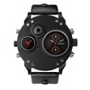 JewelryWe Military Watch for Men Dual Time Zone Big Dial