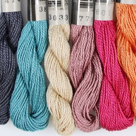 KCS 25 M/skein Mercerized Pearl Cotton crochet needlepoint Thread,Size 5,6 skeins,mixed color 27