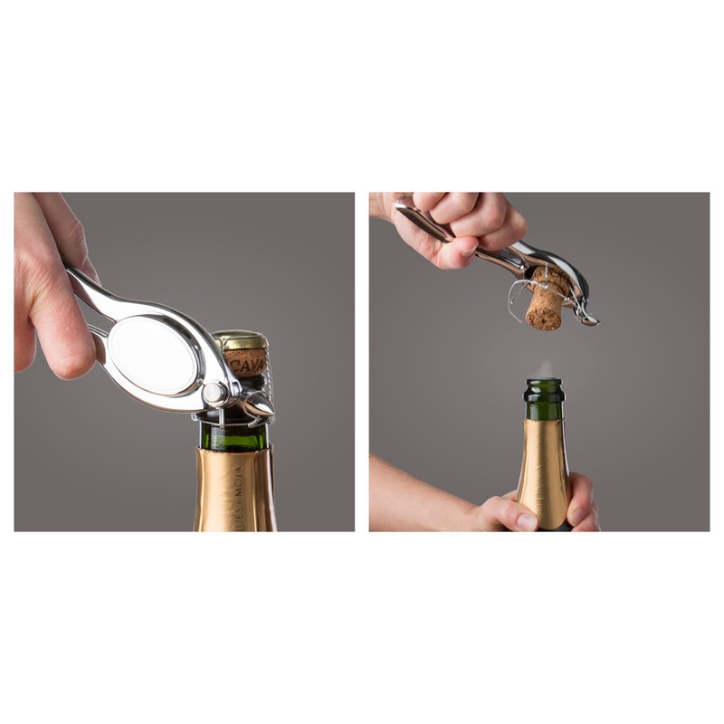 Vacu Vin Champagne Bottle Opener, Stainless Steel