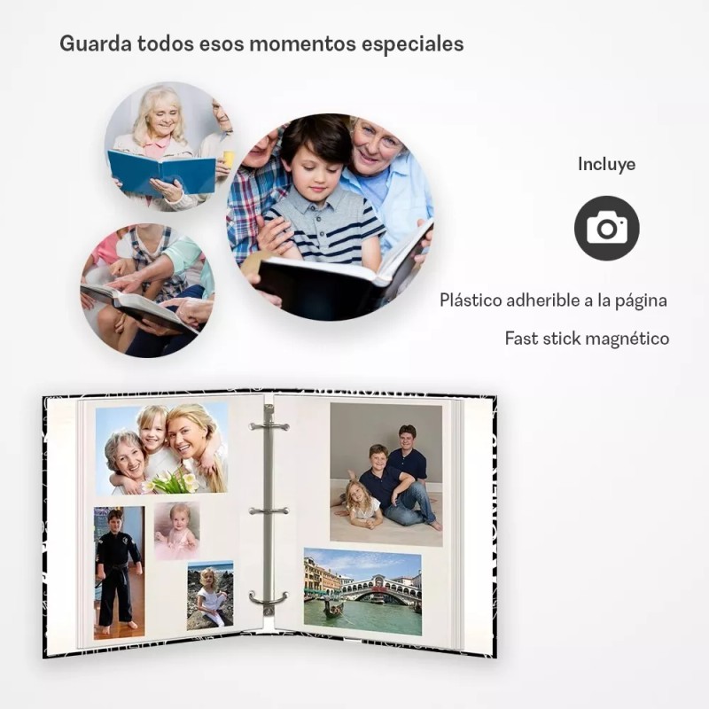 Mebix TRD Álbum Fotográfico Magnético Negro 100 Página 3 Anillos