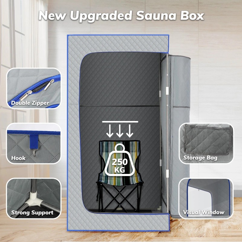 Bufferzone Portable Sauna for Home, Waterproof Personal Sauna Box with