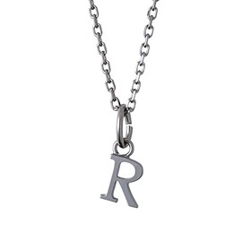 The Kiss SCH717-SK4035BK-50 Initial Silver Necklace, Simple, Anniversary, Birthday, Wrapping, Box Included, 19.7 inches (50 cm), Silver Silver Black Rhodium Plated