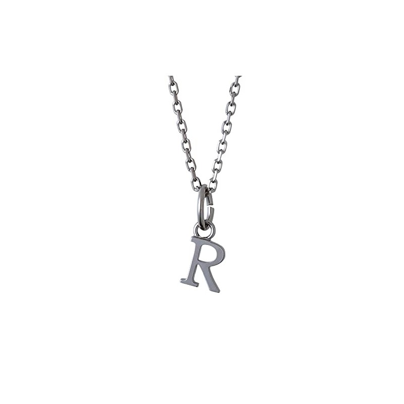 The Kiss SCH717-SK4035BK-50 Initial Silver Necklace, Simple, Anniversary, Birthday, Wrapping,