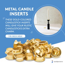 Metal Candle Inserts 7/8-inch Hole, Pack of 4 Candle Grippers, Candle Holder Inserts Metal for Turned Wood Candle Holders, by Woodpeckers