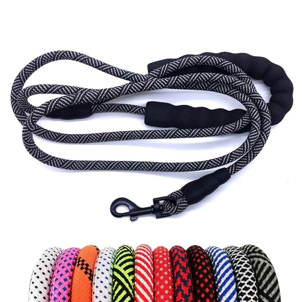 MayPaw Heavy Duty Rope Dog Leash, 3/4/5/6/7/8/10/12/15FT Nylon Pet Leash,