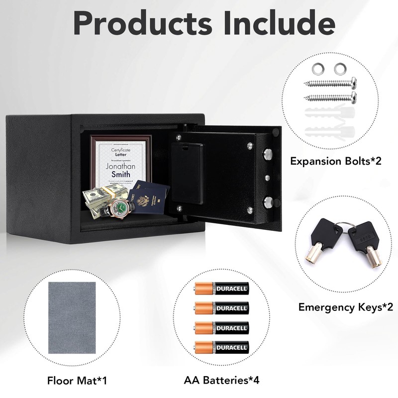 Fraiixar Safe Box 0.43 Cubic Feet Steel Security with Digital