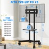 Rfiver Rolling TV Stand with Laptop Shelf, Mobile TV Stand