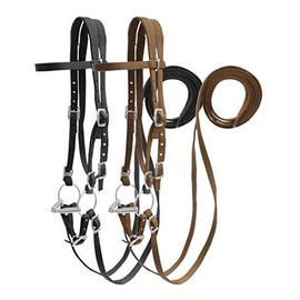Showman Horse Size Nylon Headstall w/Snaffle Bit! Black or Brown! New Horse TACK! (Black)