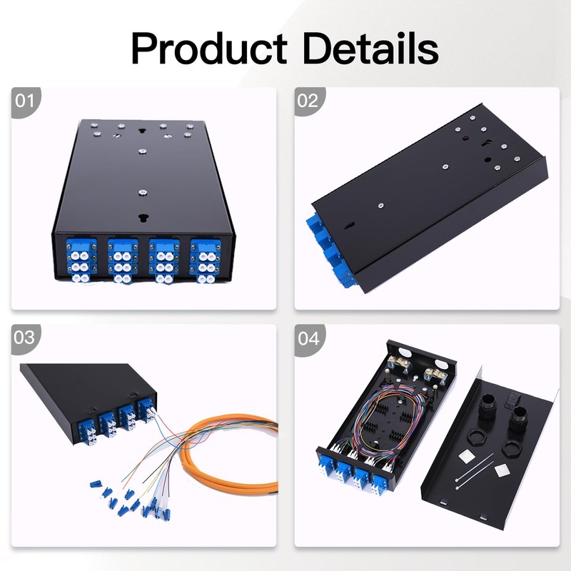 GESD Duplex Fiber Enclosure with 24 Port LC-OS1 Box, LC-OS1
