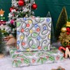 Vnaaem 3D Christmas Wrapping Paper Silver Snowflake and Candy Cane