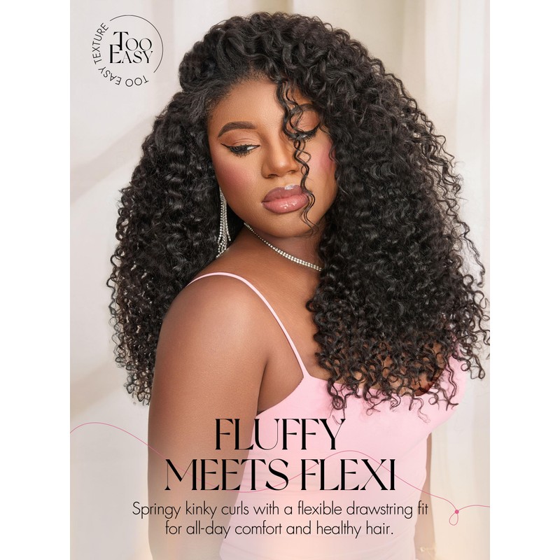 LUVME HAIR Half Wig Kinky Curly Flexi-Fit Invisi Flip Drawstring