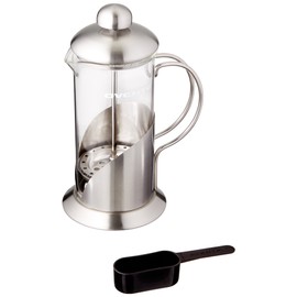 Ovente French Coffee Press 12 Ounce Espresso Maker and Tea Infuser with Triple Filter and Stainless Steel Plunger, Borosilicate Heat Resistant Glass Carafe and Free Measuring Scoop, Silver (FSL12S)