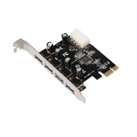 E33CS 4-Port USB 3.0 SuperSpeed PCIe Express Card - 4X USB 3.0 Type A Interface Card for PC Motherboard, Internal USB Distributor, Plug and Play Adapter