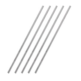 TOP-VIGOR 5Pcs 3mm x 200mm 304 Stainless Steel Round Rods, Metal Solid Round Shaft Rods Lathe Bar Stock for DIY Crafts Car Helicopter Airplane Model