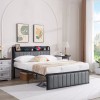 Vecelo Bed Frame with Storage Headboard Power Outlet Full Queen