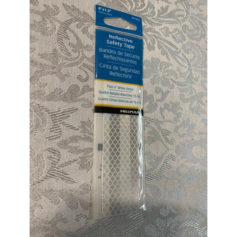 Hillman Silver 1-in White Reflective Vinyl Safety Tape 0.5-ft Model