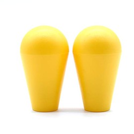 Arcity 2 Pcs Arcade Joystick Bat Top Ball Top Oval Handle Knob American Type Replacement for Zippy SANWA SEIMITSU Arcade1up Machine Console Cabinet Yellow and Yellow DIY Durable New