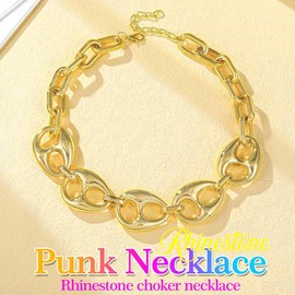 Reaky Punk Necklaces Gold Chunky Necklace Pig Nose Necklaces Chains Accessories for Women