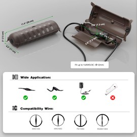 Flemoon Outdoor Extension Cord Safety Cover with Waterproof Protector Seal, Weatherproof Electrical Connection Box, Brown