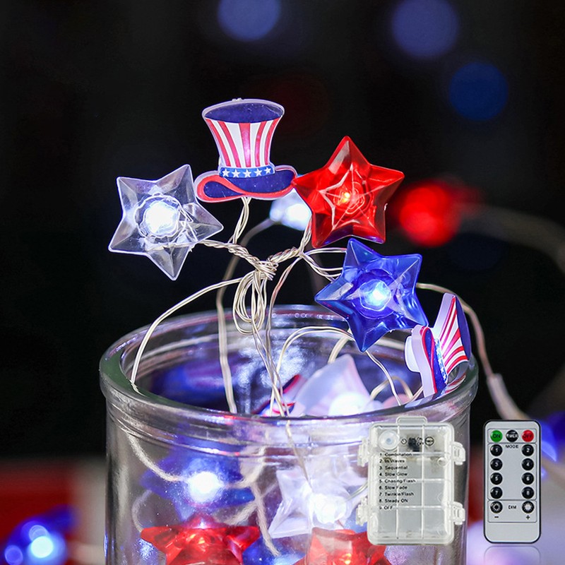 Independence Day Light String Wireless Remote Control IP44 Waterproof Timing