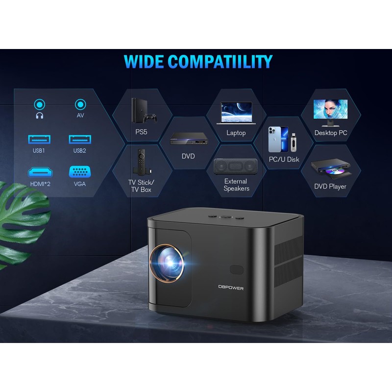 [Electric Focus] 5G WiFi Mini Bluetooth Projector 4K Support, 300