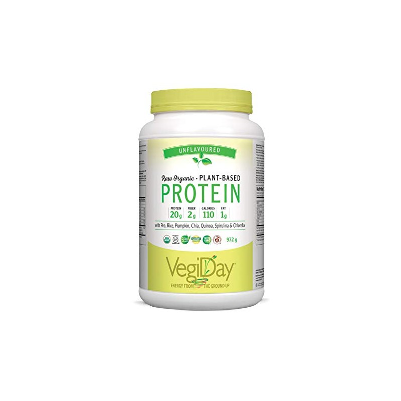 VegiDay Raw Organic Plant Based Protein 20g, unflavoured, 741g with