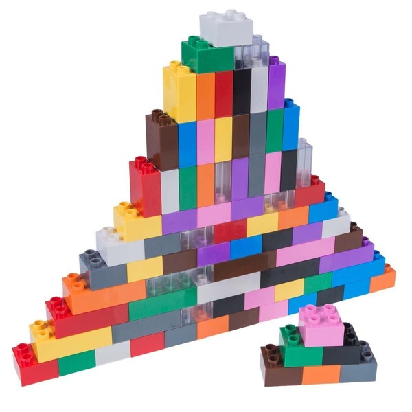 Strictly Briks - Big Briks Set - 84 Pieces - 12 Rainbow Colors - Large Building Blocks for Ages 3 and Up