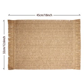 WearLegend Handwoven Placemats Set of 6 - Bohemian Placemats Made of Recycled Materials - Non-Slip Table Coasters with Placemats - Beige