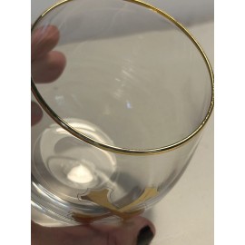 Unmarked Bumbu Rum Cocktail Glasses Gold Crossbones Lowball Rocks glasses