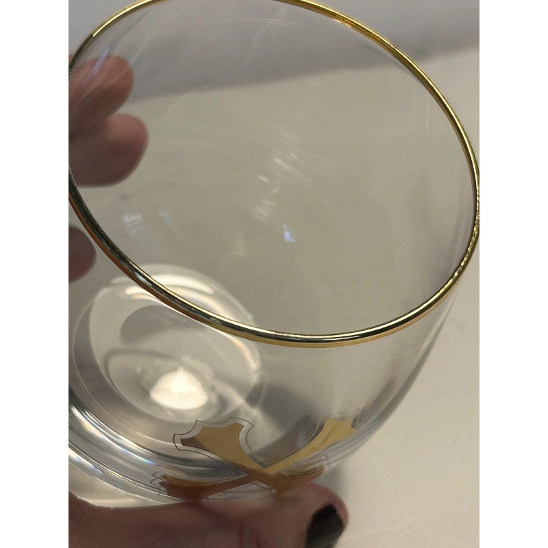 Unmarked Bumbu Rum Cocktail Glasses Gold Crossbones Lowball Rocks glasses