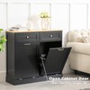 GAZHOME Double Tilt Out Trash Cabinet with charging station, Upgrade