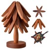 Wooden Trivets Coasters Set of 4 Tree Shape Trivet Set