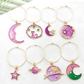 Allazone 35 PCS Wine Glass Charms Ocean Sky Theme Drink Charm Markers for Stem Glasses Wine Tags Party Supplies Wine Decorations for Bar Kitchen Favors Party Decorations