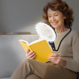 Large 30X 10X Hands Free Magnifying Glass with Light for Reading