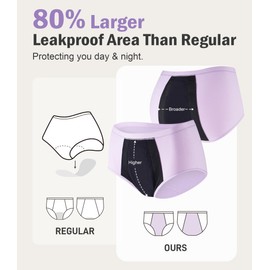 Bobelle Wear Bobelle Wear Incontinence Underwear for Women 100ml High Absorbency Leak Proof High Waisted Panties Washable Postpartum Period Cotton Briefs 3 Pack (Multicolor, Small)