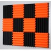 2x12x12 Orange Charcoal Acoustic Wedge Panels Soundproofing Studio Foam Tiles