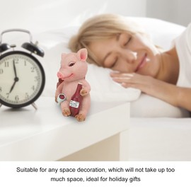 Pigs Statue Mini Pigs Figurine, Gum Home Decor, Lucky Animal Garden Statue for Micro Landscape, Dinking Pigs Statue, Gum Hand Painted Sad Pigs with Red Eyes Retro sty1e for Desk Home Office Garden