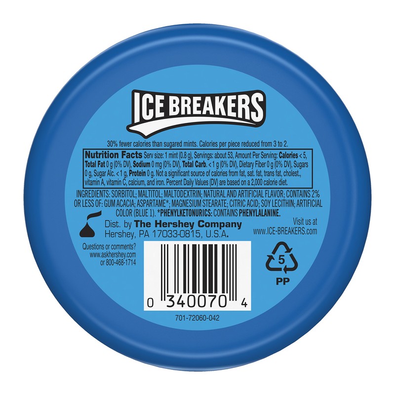 ICE BREAKERS Mints (Coolmint, Sugar Free, 1.5-Ounce, 2-Count)