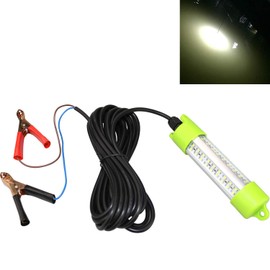 Lightingsky 12V 45W 4500 Lumens LED Submersible Fishing Light 4 Sides Underwater Fish Finder Lamp with 5m Cord (White-45W)