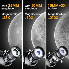 Telescope 70 mm Aperture 700 mm Refractor Portable Telescope for Adults Beginners for Viewing Moon Planets Stargazing with Tripod Phone Adapter Carrying Bag