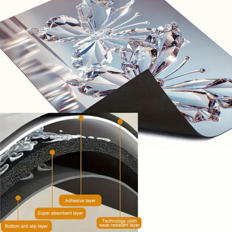 HOMETITUTE Stove Top Cover 28x20 Crystal Butterfly Heat Resistant Mat