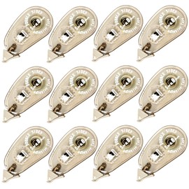 Total 12pcs Mini Double Sided Adhesive Tape Runner Scrapbook Runner Tape Roller, Acid Free, Permanent Double-Sided Adhesive Tape Dispenser for Crafts, Scrapbooking 5mx8mm (Coffee, 12pcs)