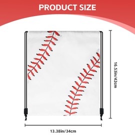 Gabrella 7 Pack Baseball Goodie Bags, 16.5 INCH Drawstring Baseball Party Favor Sack Bags, Sports Theme Party Favor Sack Backpack Bags for Sports Ball Teams Gym Class