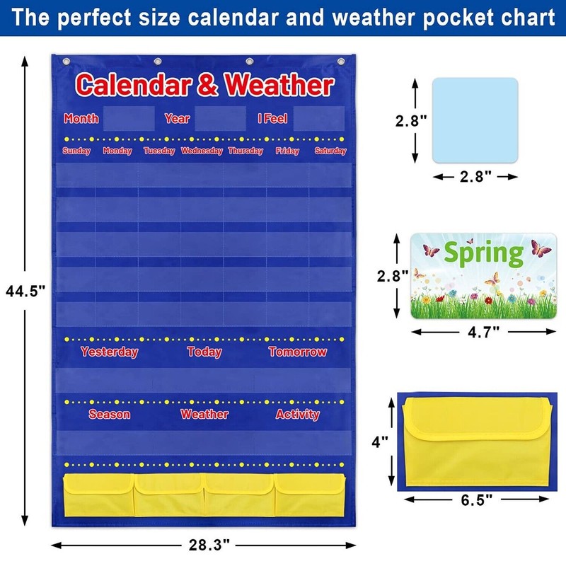 Fancy Land Calendar and Weather Pocket Chart for Kids with